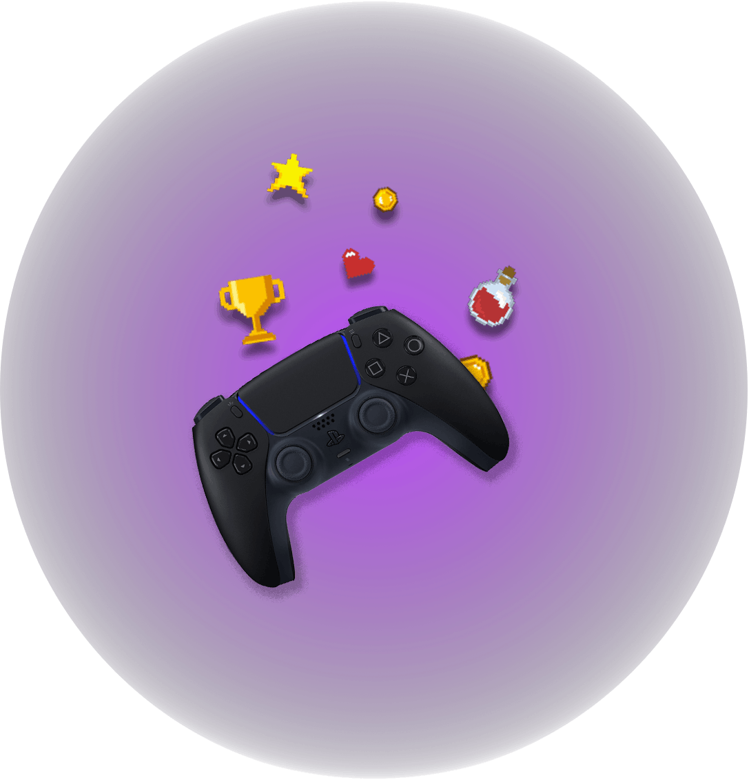 Illustration dynamique d'une manette de jeu